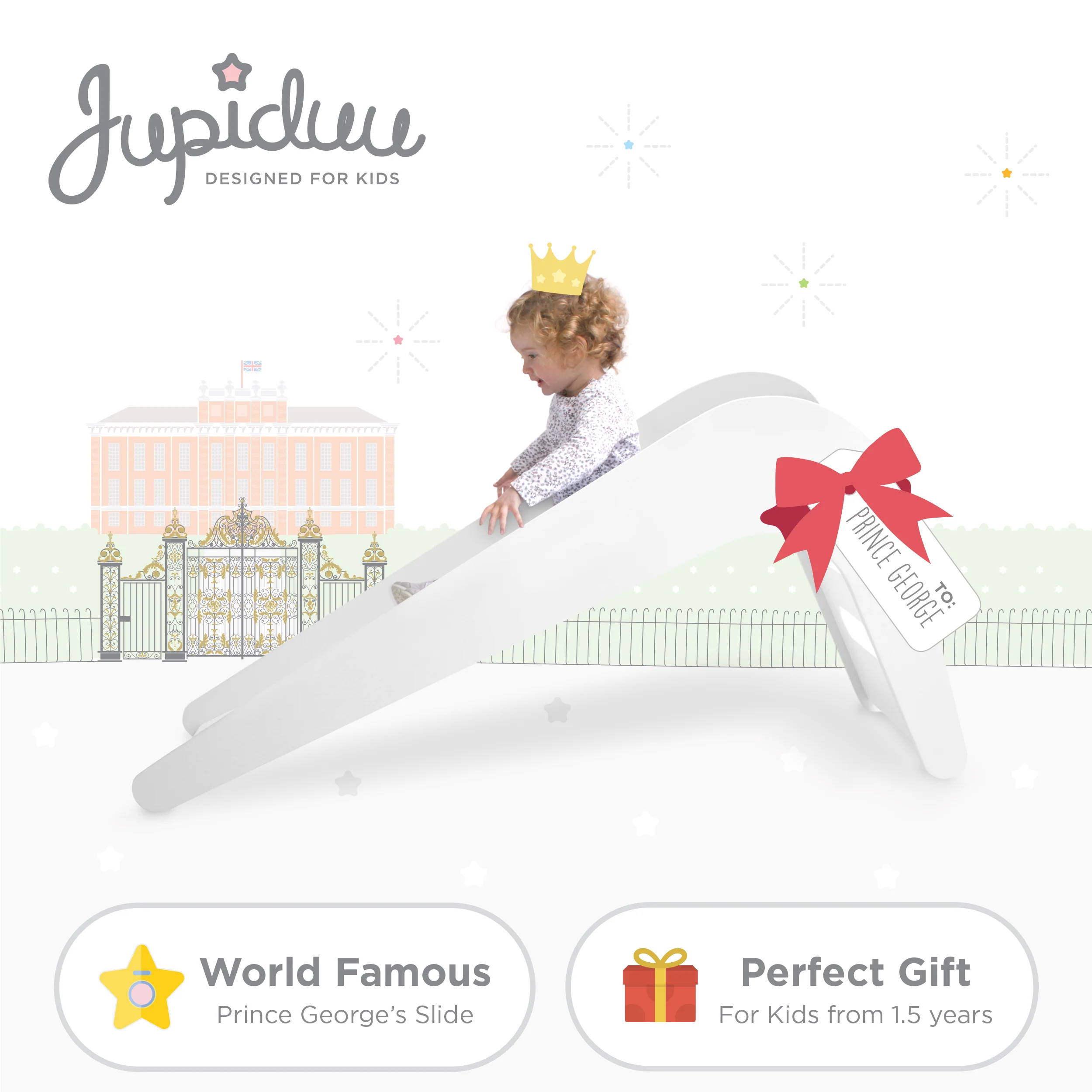 Jupiduu Glijbaan blauw hout 145x43x68cm - Blue Whale - Image 6