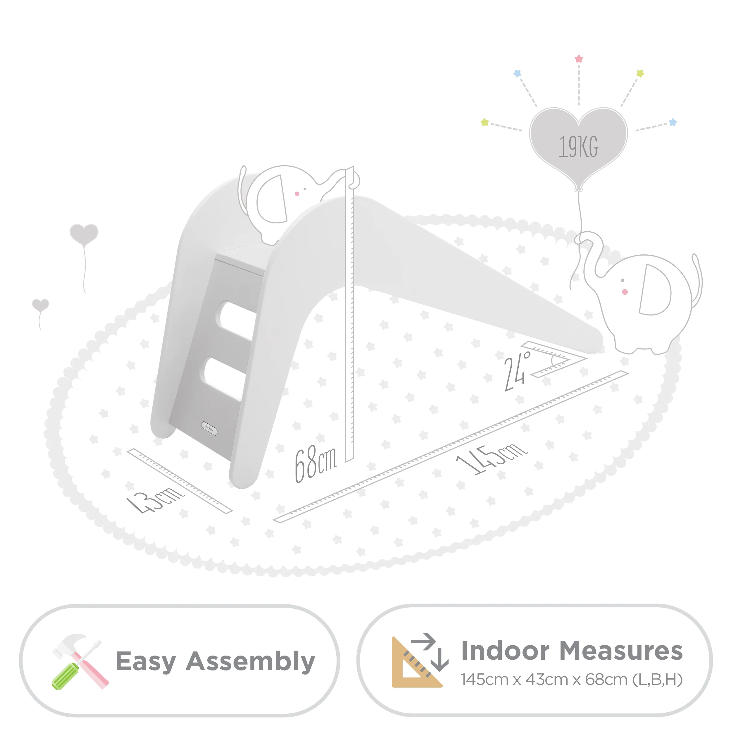 Jupiduu Glijbaan blauw hout 145x43x68cm - Blue Whale - Image 7