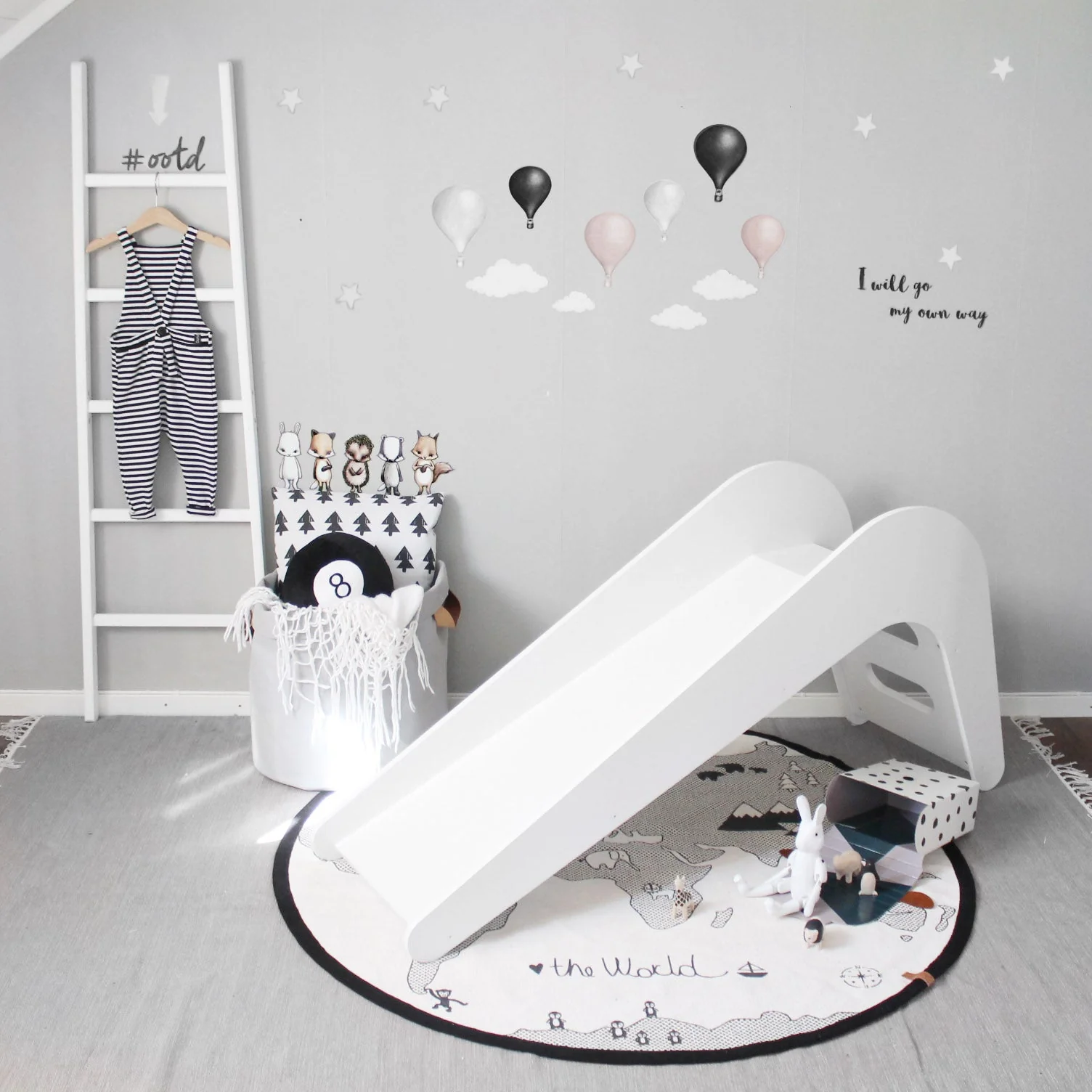 Jupiduu Glijbaan wit hout 145x43x68cm - White Elephant - Image 5