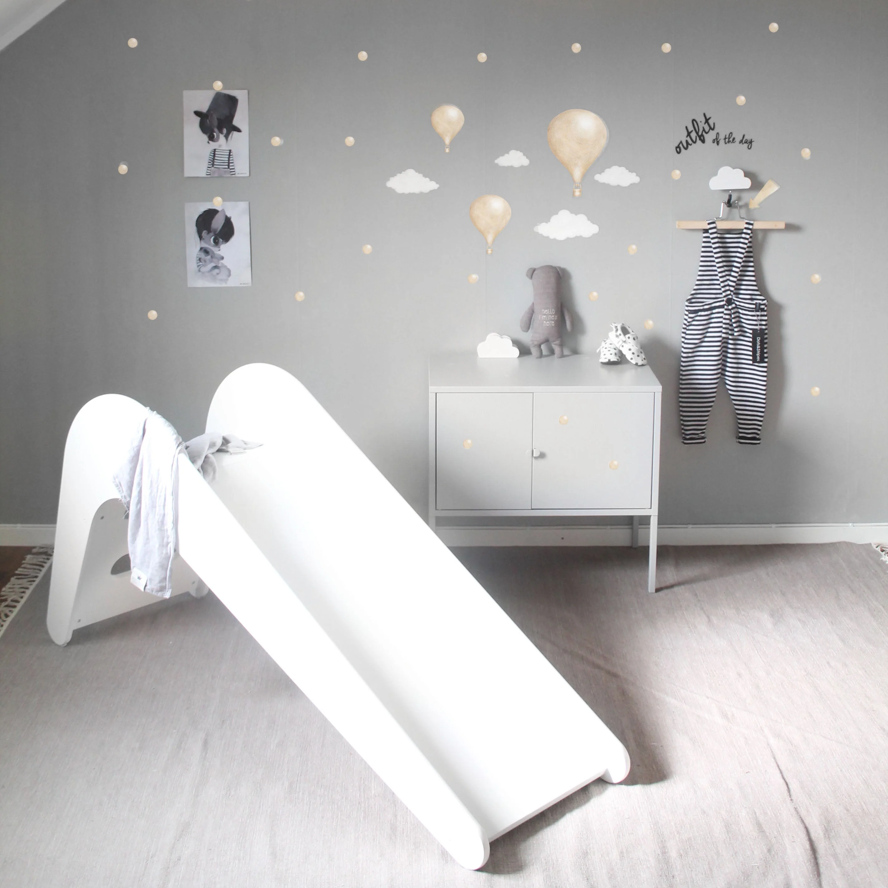 Jupiduu Glijbaan wit hout 145x43x68cm - White Elephant - Image 6