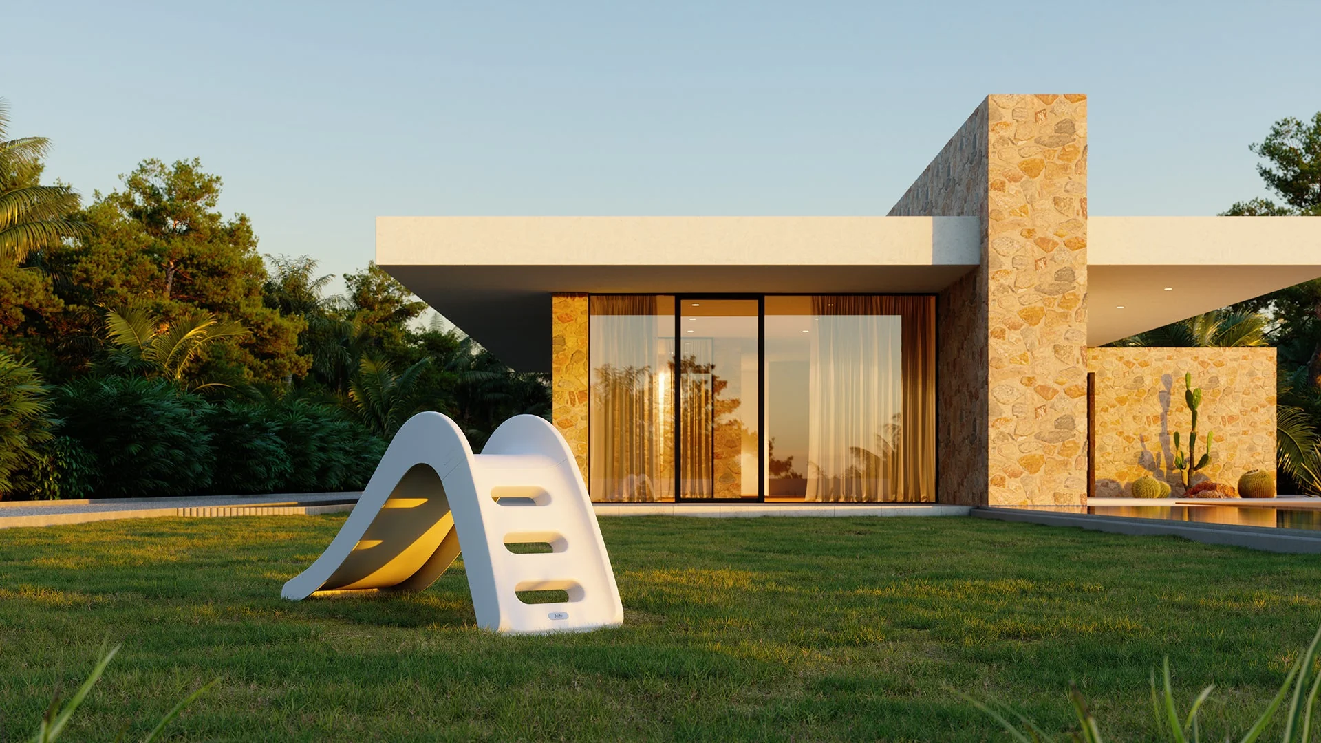 Jupiduu Glijbaan 145x43x68cm OUTDOOR White - Image 7