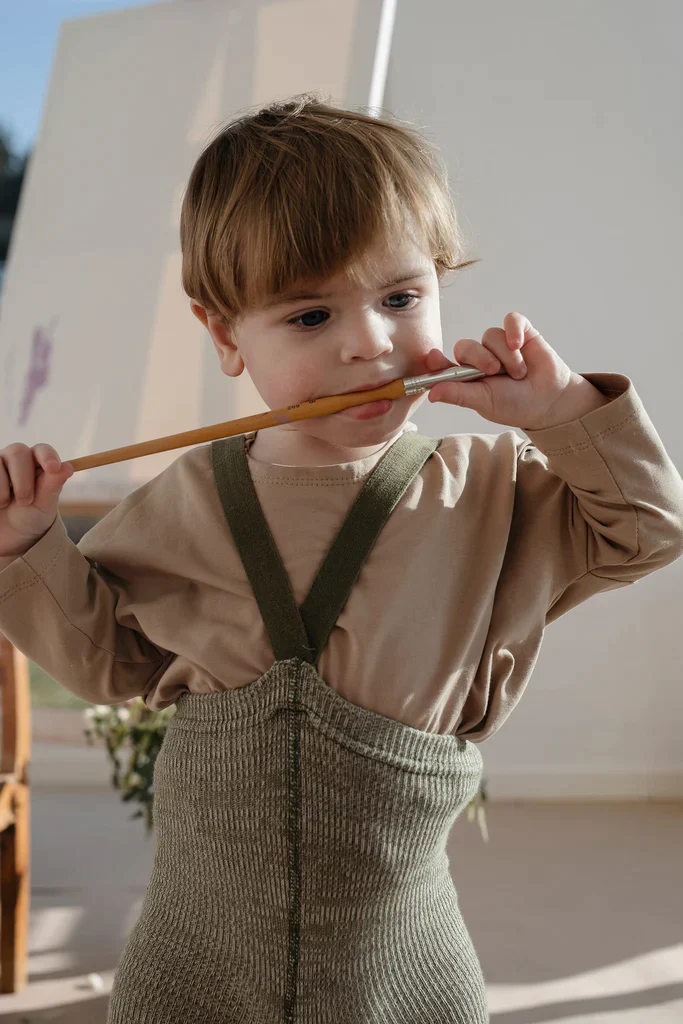 Silly Silas Broekkousen Footless Zonder Voetjes | Creamy Olive - Image 4